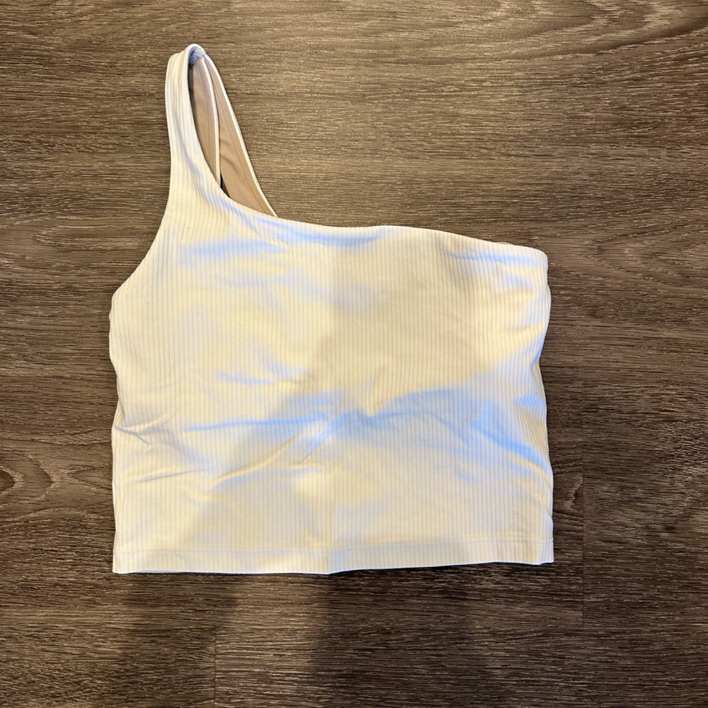 One-Shoulder Ribbed Crop Top